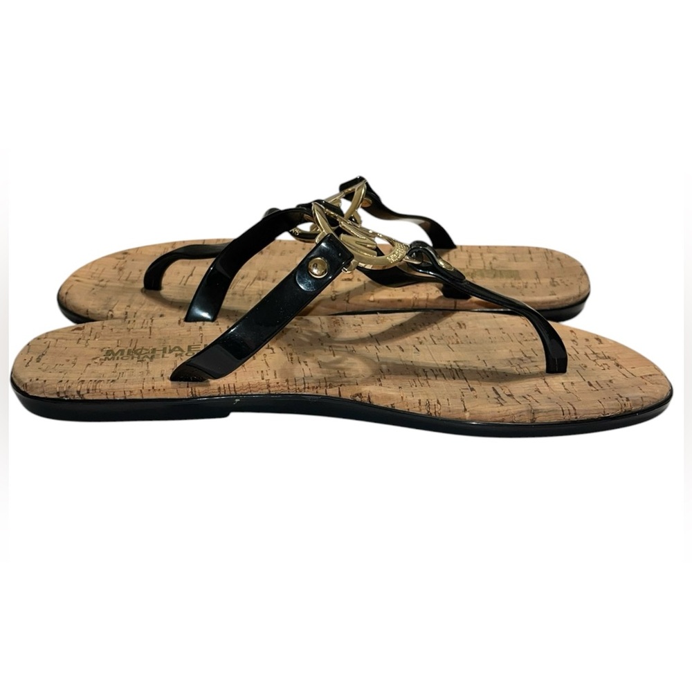 Michael Kors Black Jelly and Cork MK Sandals - Picture 6 of 11